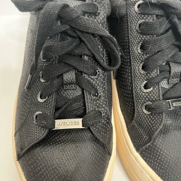 Black leather J Slides platform sneakers - Picture 3 of 7